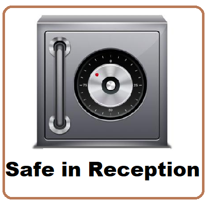 safe in reception in the Resort